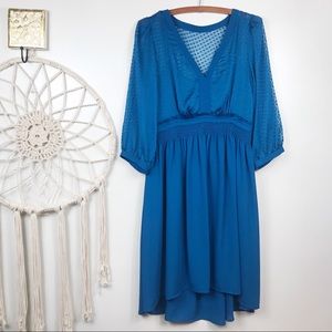Anthropologie Blue V-Neck Dress